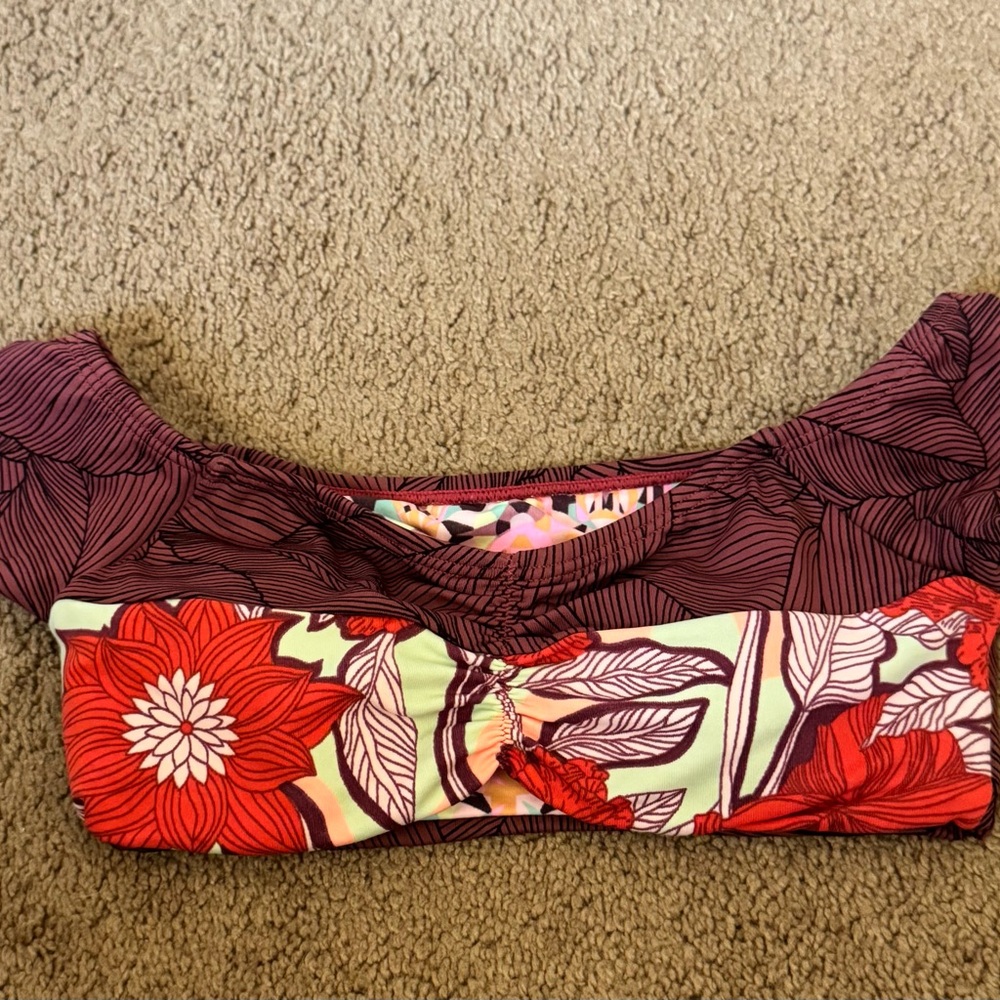 Maaji Red and Purple Bikini Top